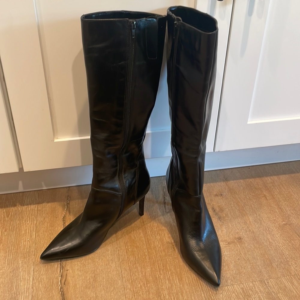 Nine West Black knee high heeled boots